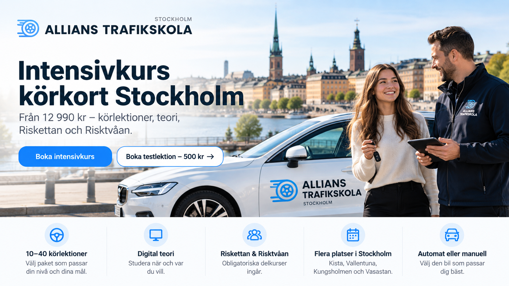 Intensivkurs körkort Stockholm - Allians Trafikskola